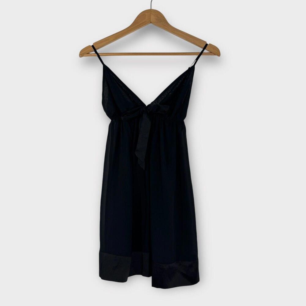 Gilligan by Gilligan & O’Malley Women’s Size Small Black Sheer Satin Trim Slip